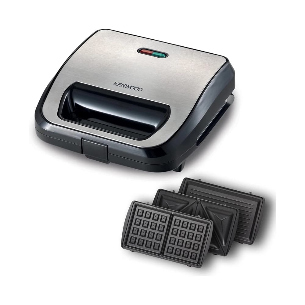 Kenwood SMM02 Sandwich Maker 3×1 | جهاز سندوتشات ووافل وشواية بقدرة 750 واط – أسود