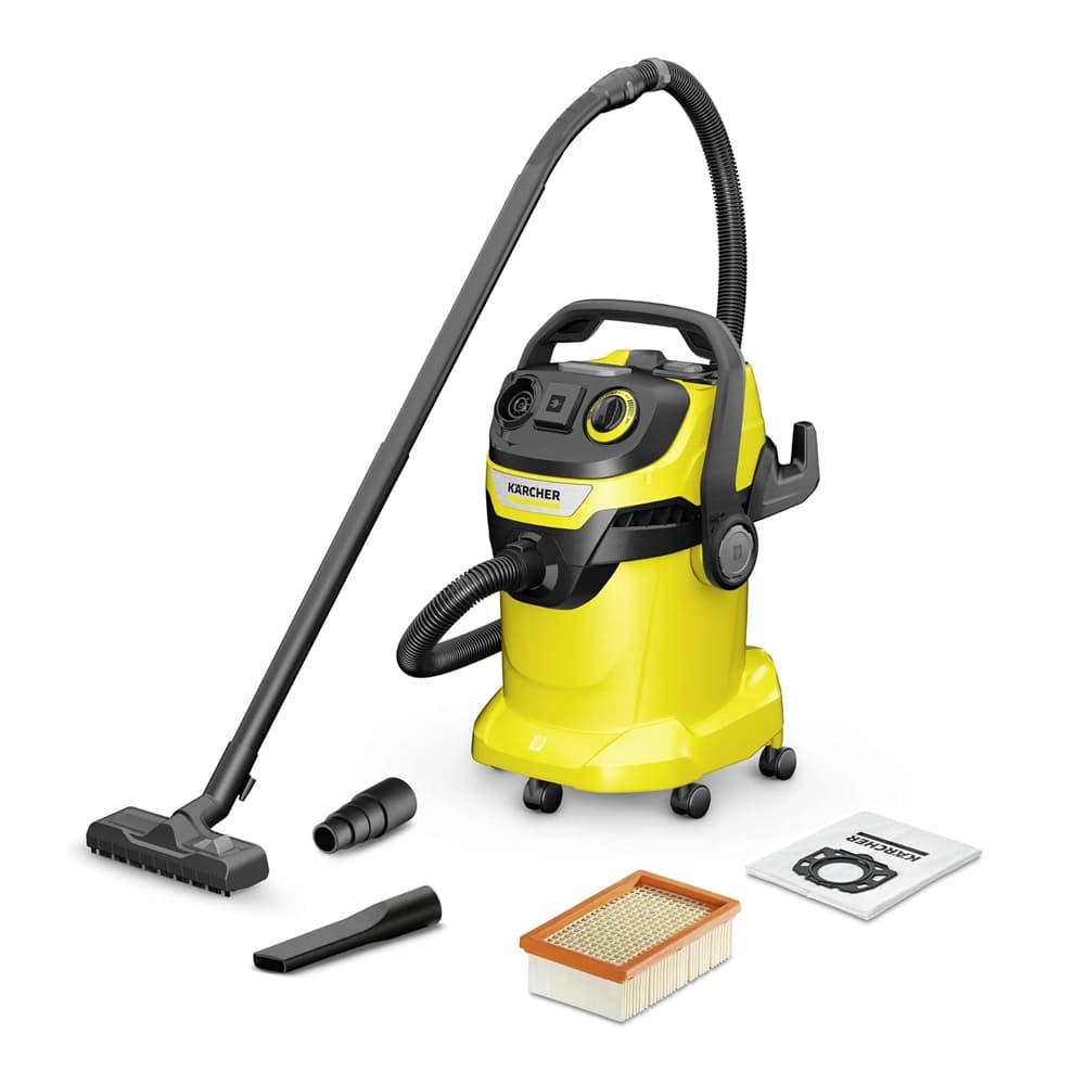 مكنسة كارتشر WD 5 Premium متعددة الاستخدامات – قوة 1100 واط وسعة 25 لتر للتنظيف الجاف والرطب