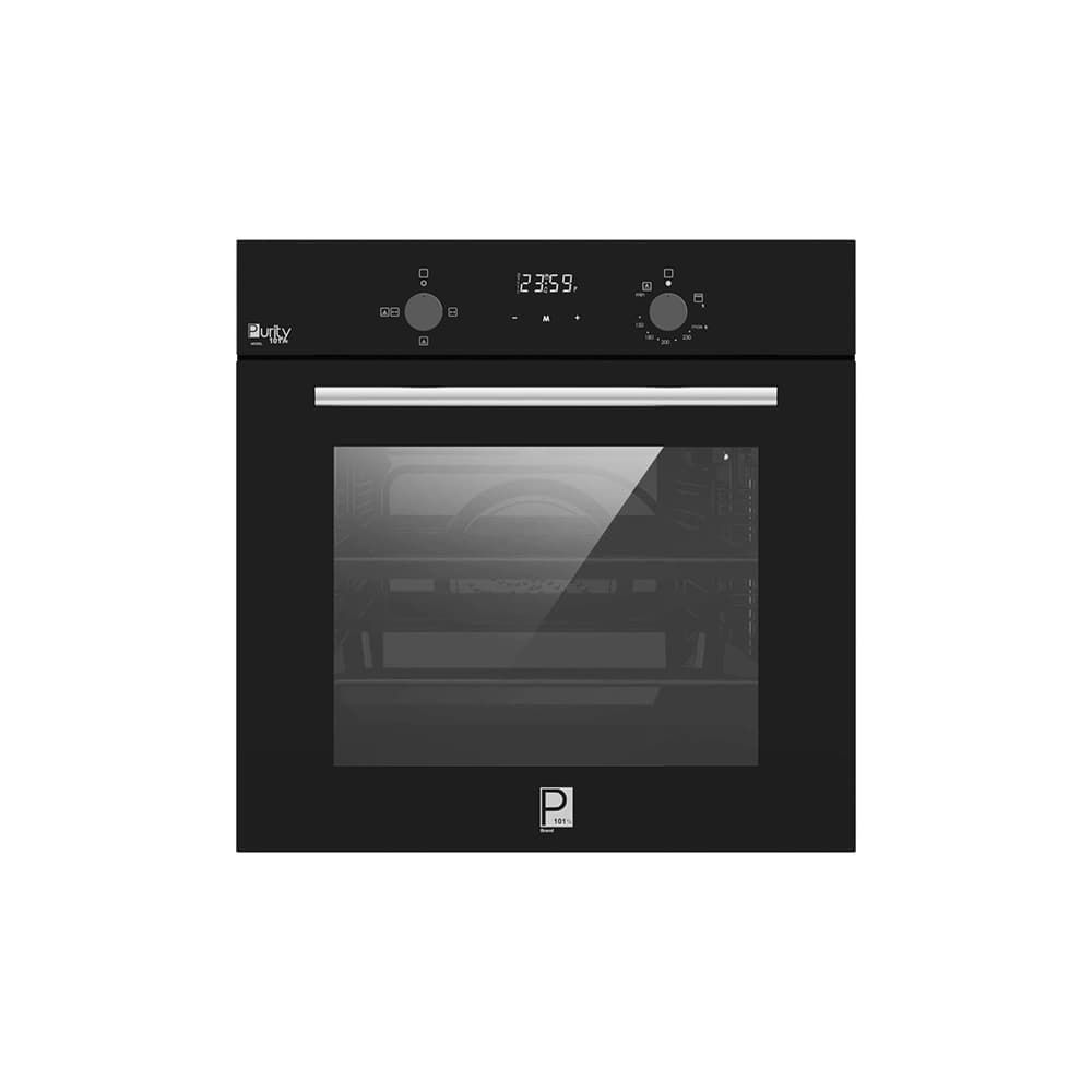 فرن غاز 60 سم من بيورتي – ستانلس ستيل مع أمان كامل وسعة 65 لتر