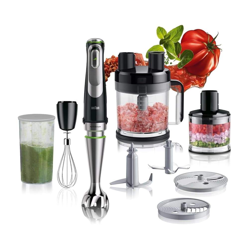 هاند بلندر براون MultiQuick 9 – طقم كامل 1200 واط، محضر طعام 2 لتر – MQ9185XLI