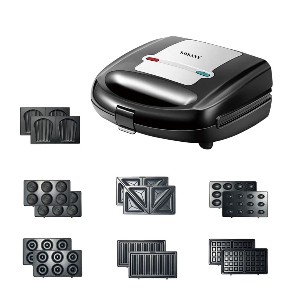 ساندوتش ميكر سوكاني 7×1 – 750 واط – ألواح متعددة | Sokany KJ-907