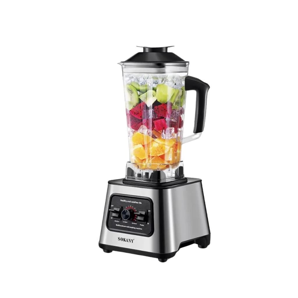 خلاط سوكاني 2×1 استانلس ستيل + مطحنة – 6000 واط – 2.5 لتر – 9 سرعات | Sokany SK-999N