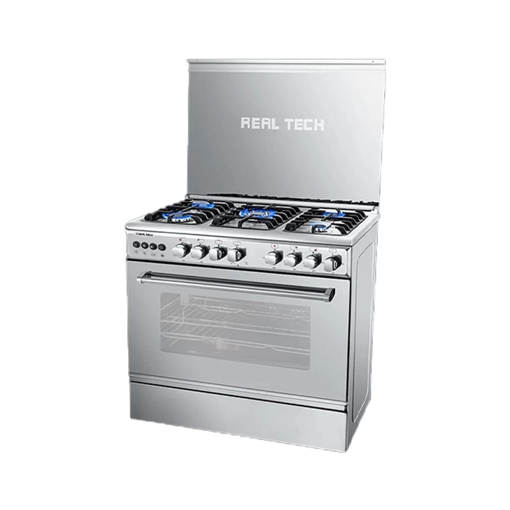 بوتاجاز ريال تك روك 80×60 – 5 شعلة كاست، مروحة فرن، إشعال ذاتي