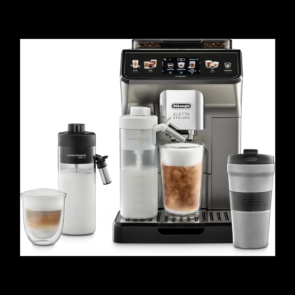 ماكينة قهوة ديلونجي اليتا اكسبلور كولد برو – 1450 وات – فضي تيتانيوم ECAM450.86.T