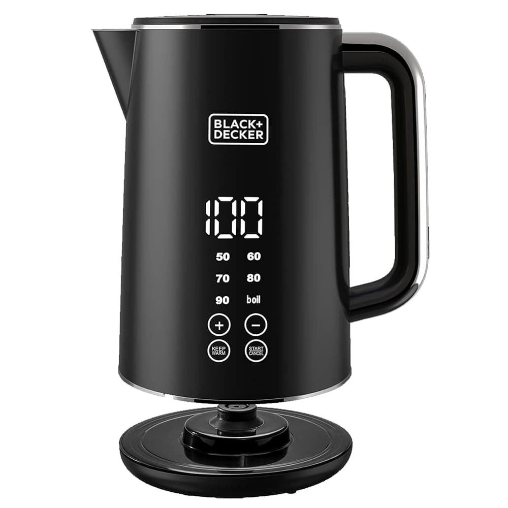 غلاية مياه بلاك اند ديكر ديجيتال لاسلكية 1.7 لتر – 2200 واط – هيكل مزدوج الجدار – موديل JCD200 – أسود