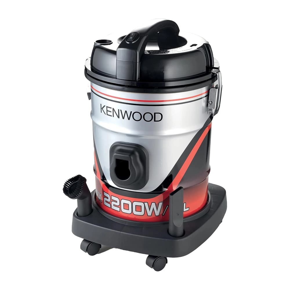 مكنسة كهربائية كينوود – 2200 واط، سعة 25 لتر، تنظيف جاف ورطب، سلك 8 متر