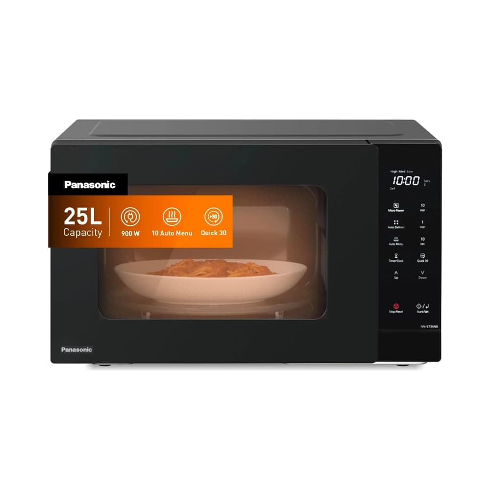 ميكروويف باناسونيك , 25 لتر , 900 واط , 10 برامج طهي أوتوماتيك | NN-ST34NB